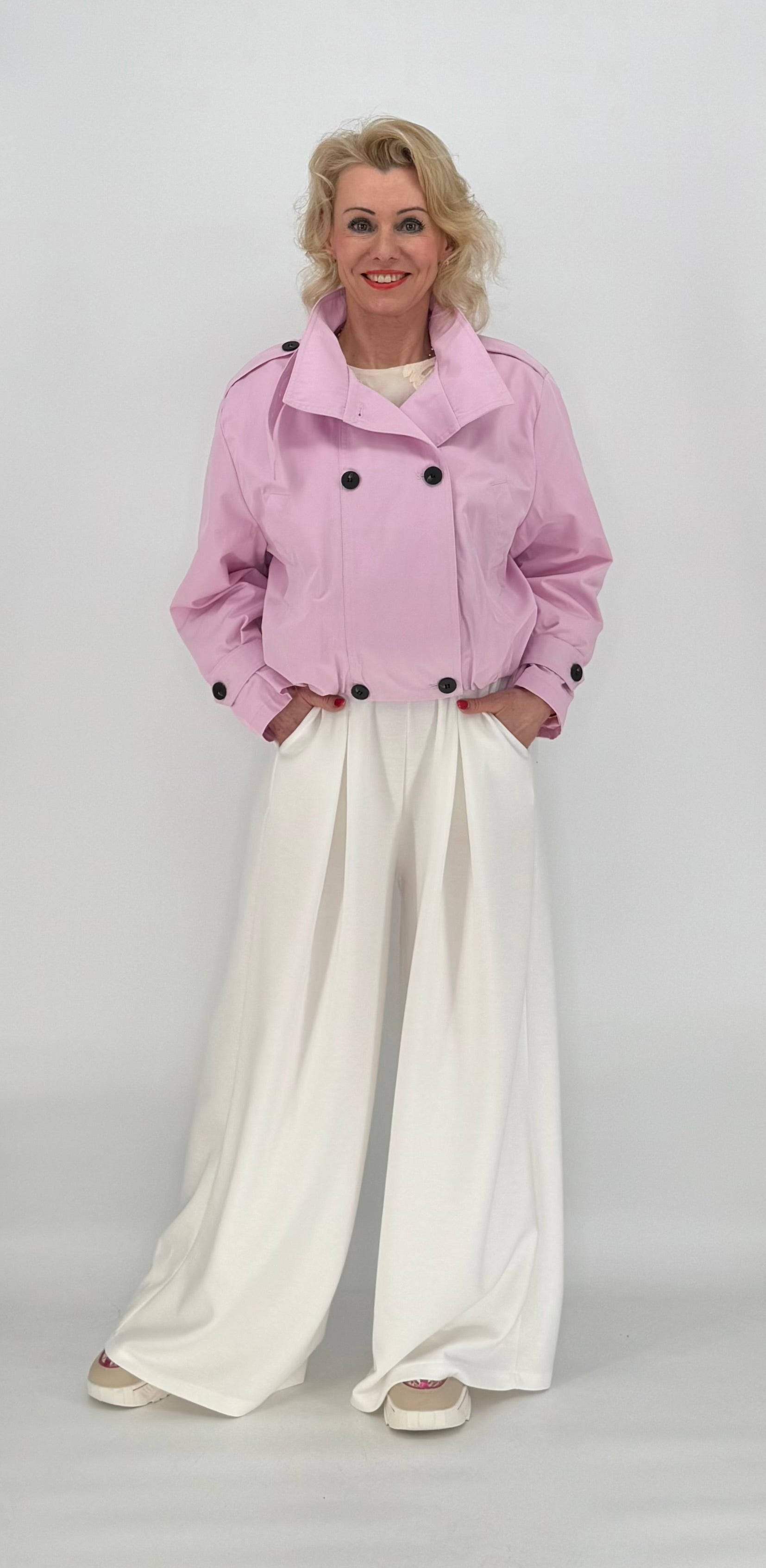 Hose mit Gürtel, weiß