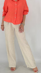 Leinen Hose in Creme