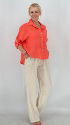 Leinen Hose in Creme