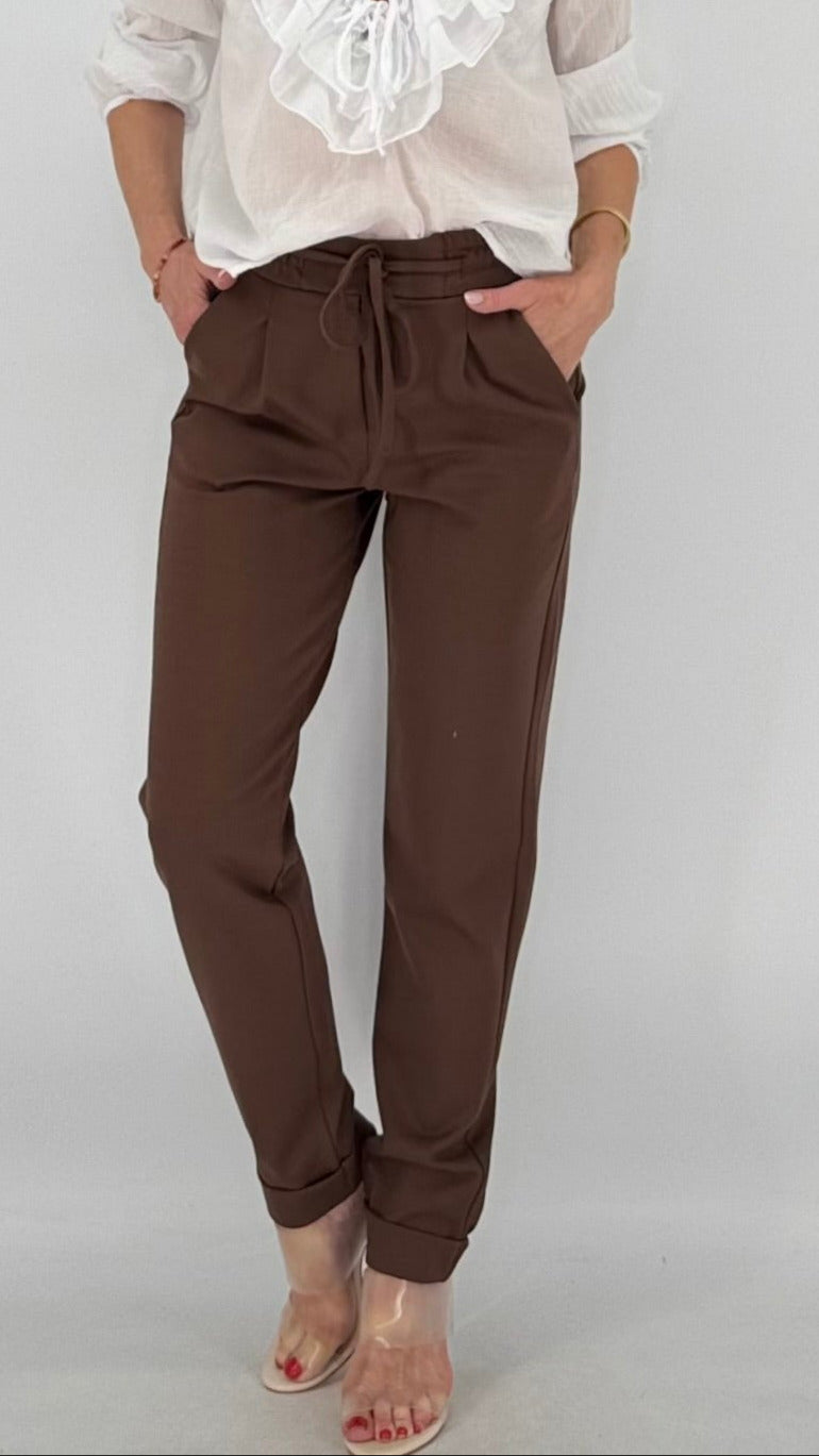 ESViViD Hose mit Umschlag, Schokoladenbraun