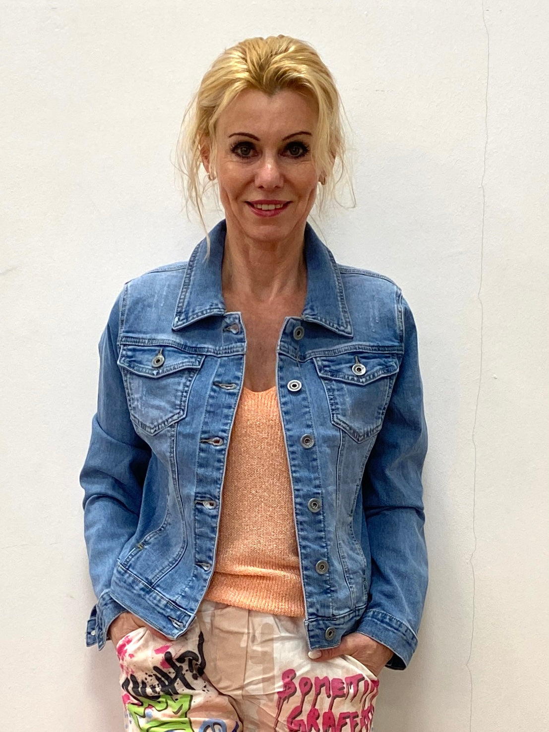 Jeans Jacke "light Denim", blau