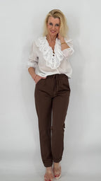 ESViViD Hose mit Umschlag, Schokoladenbraun