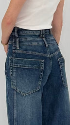 Wide-Leg Jeans, dunkelblau