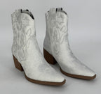 Stiefel, Cowboystiefel kurz silber DE326P