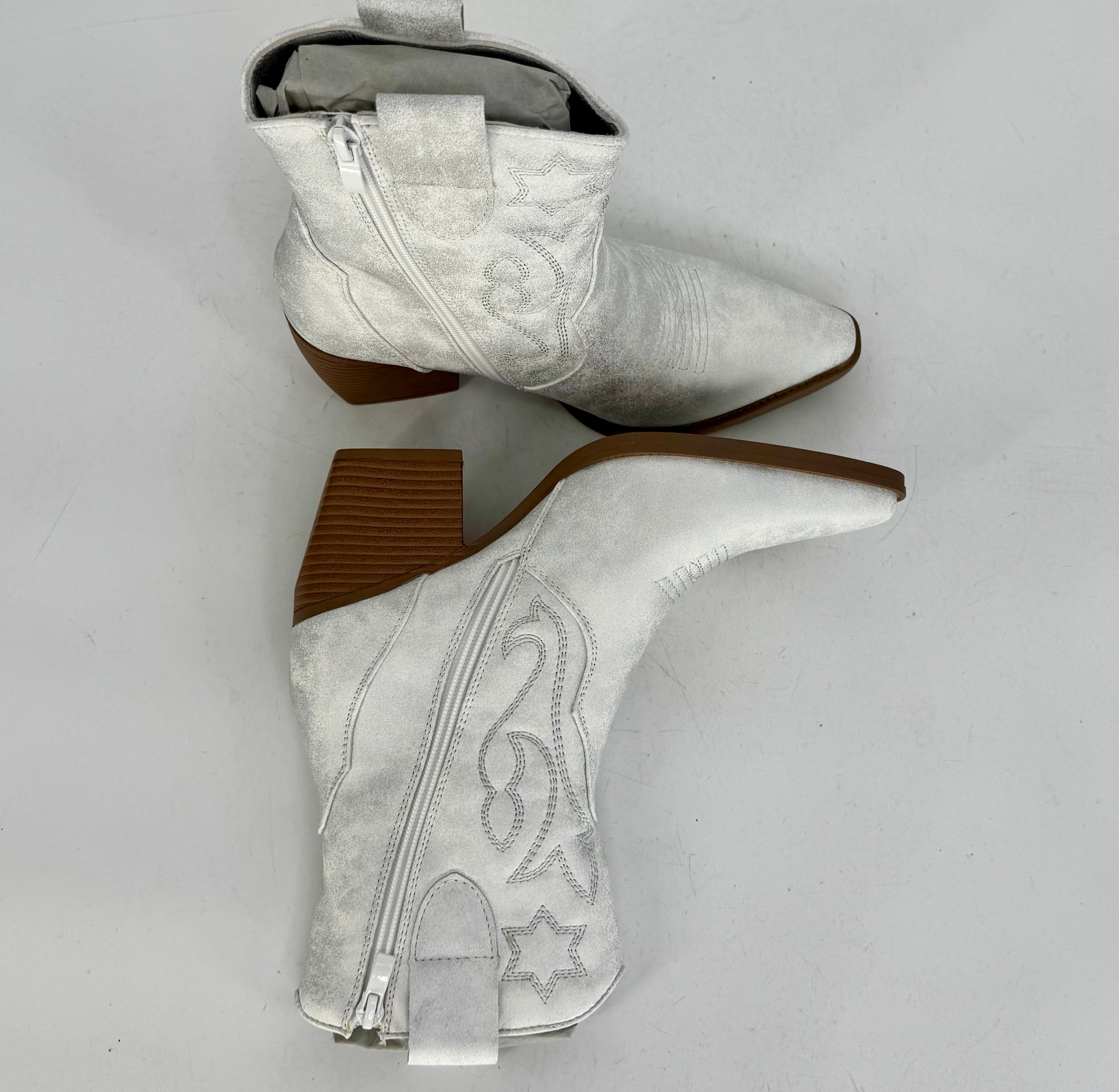 Stiefel, Cowboystiefel kurz silber DE326P