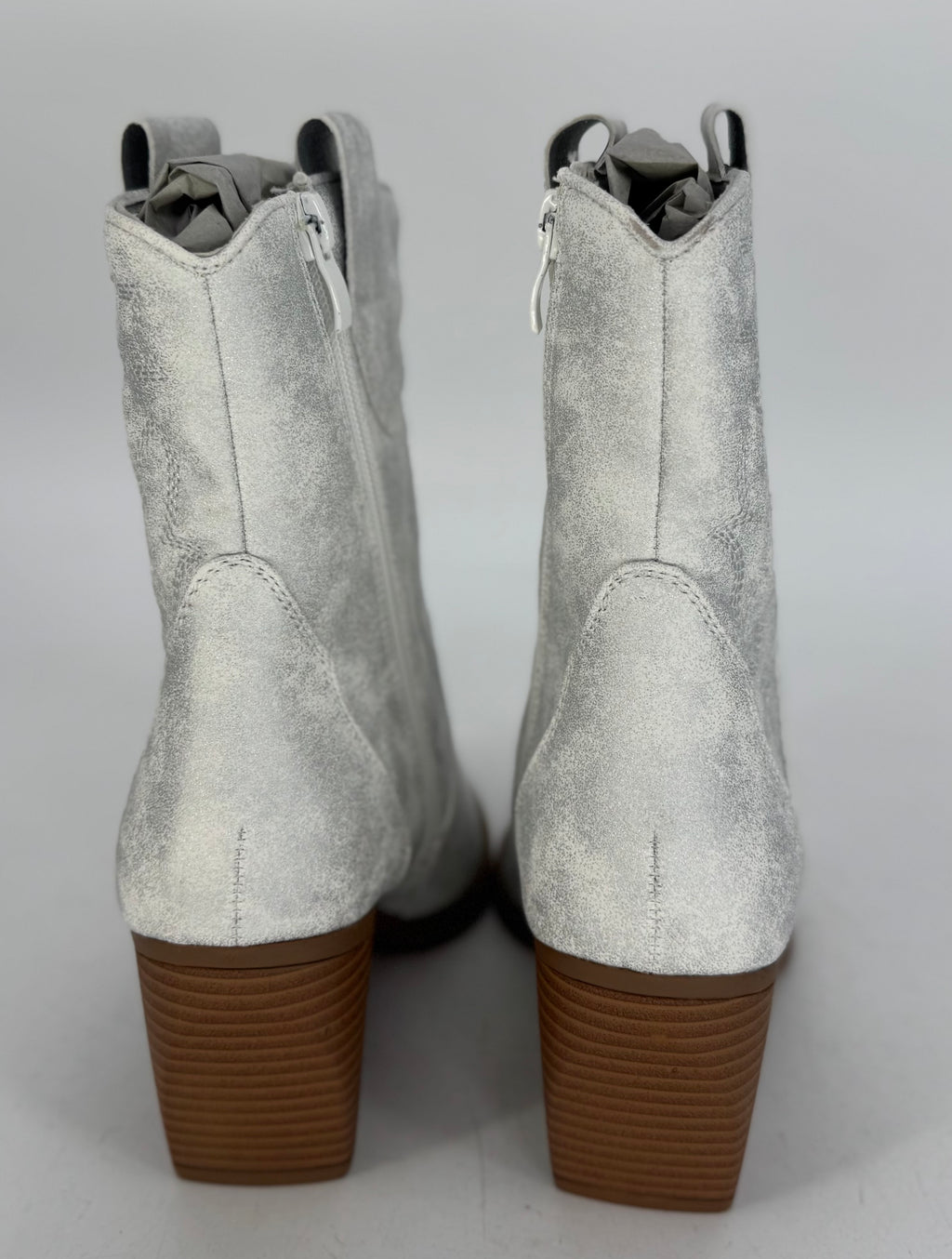 Stiefel, Cowboystiefel kurz silber DE326P