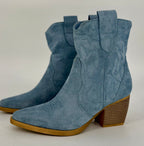 Stiefel, Cowboystiefel kurz blau DE326S