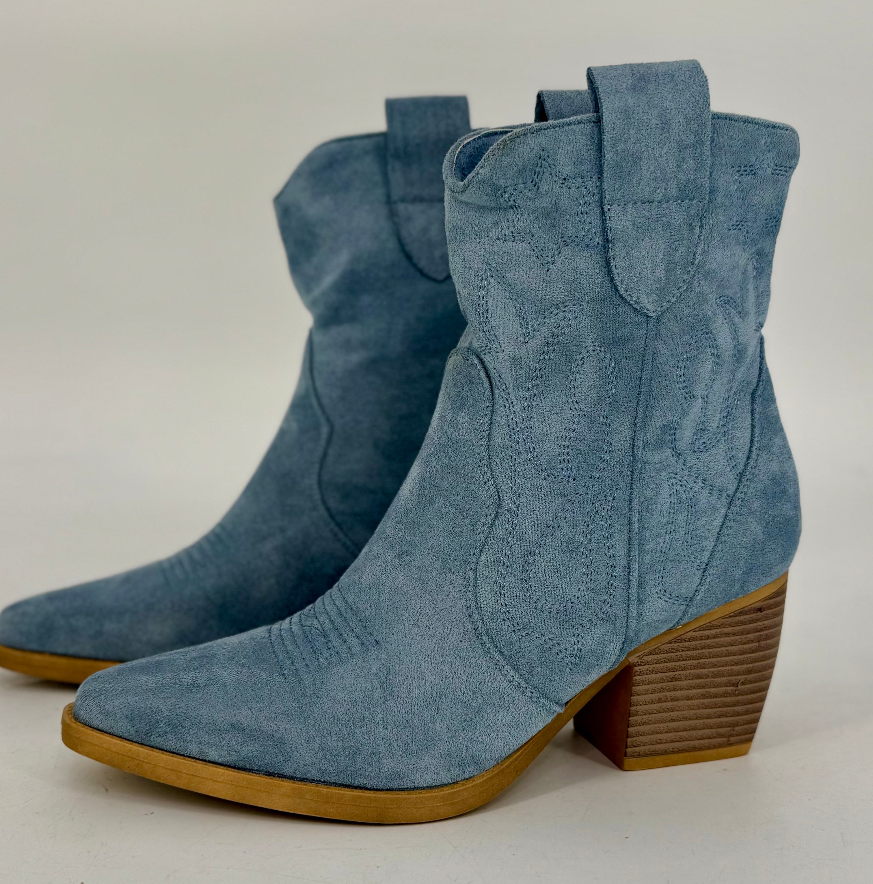 Stiefel, Cowboystiefel kurz blau DE326S