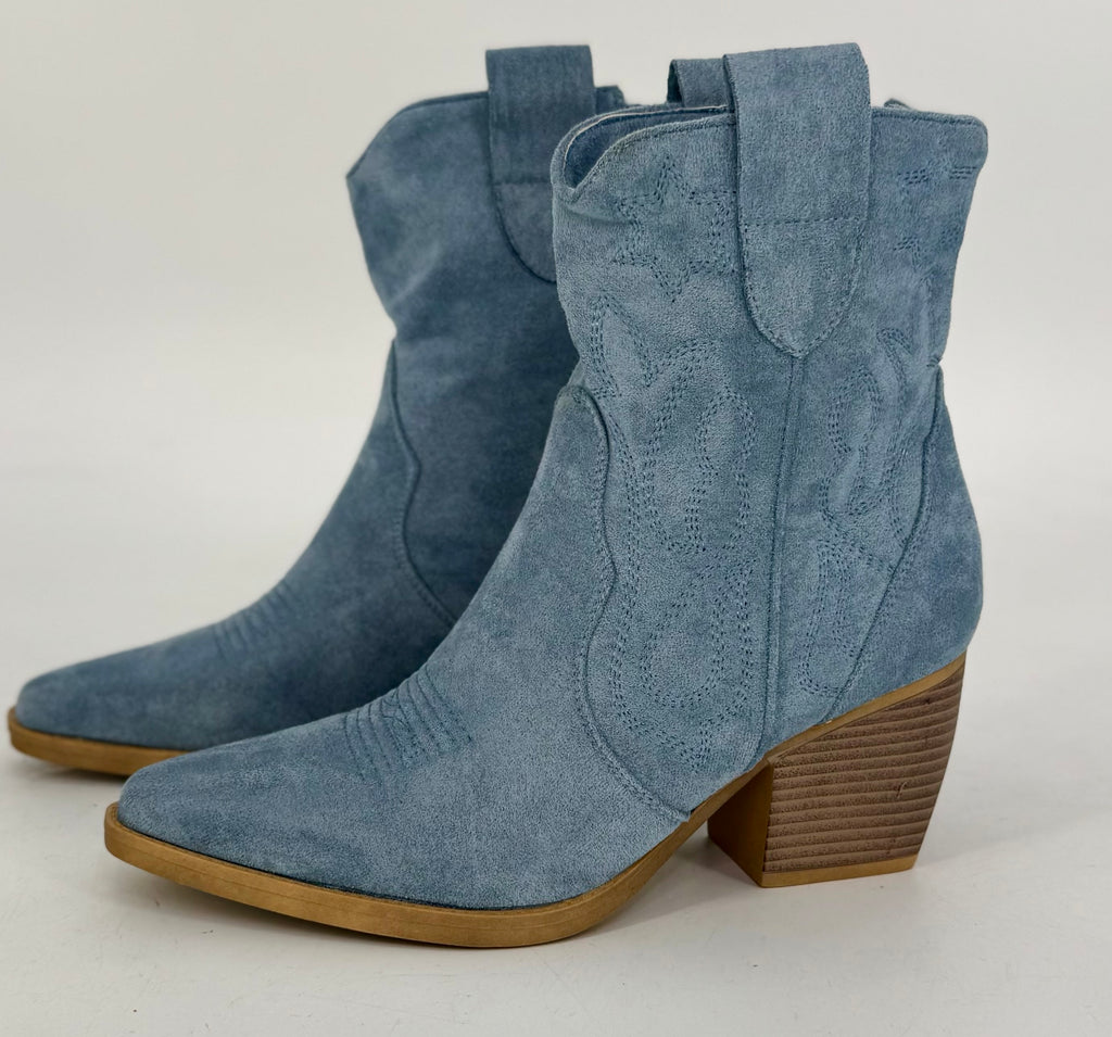 Stiefel, Cowboystiefel kurz blau DE326S