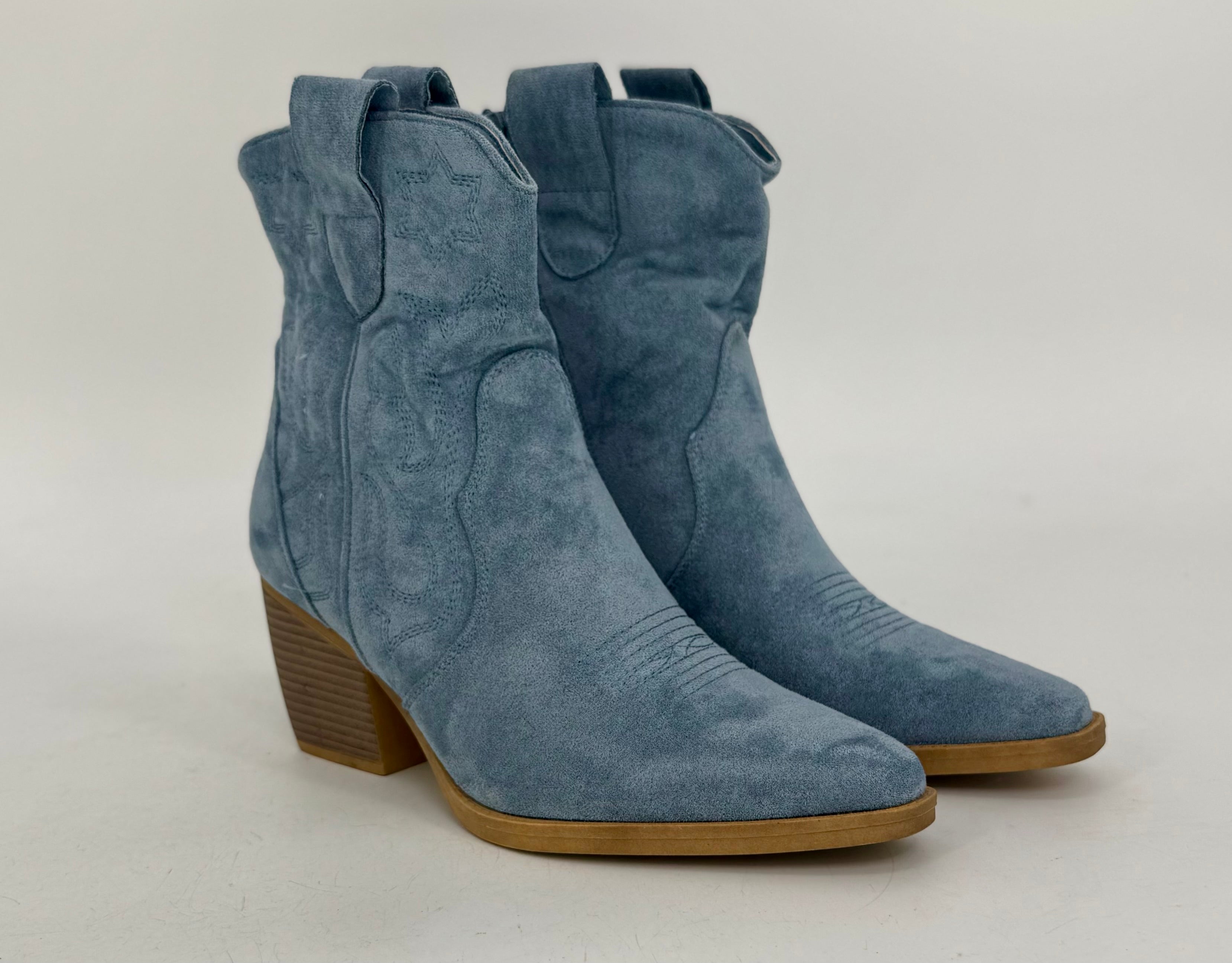 Stiefel, Cowboystiefel kurz blau DE326S