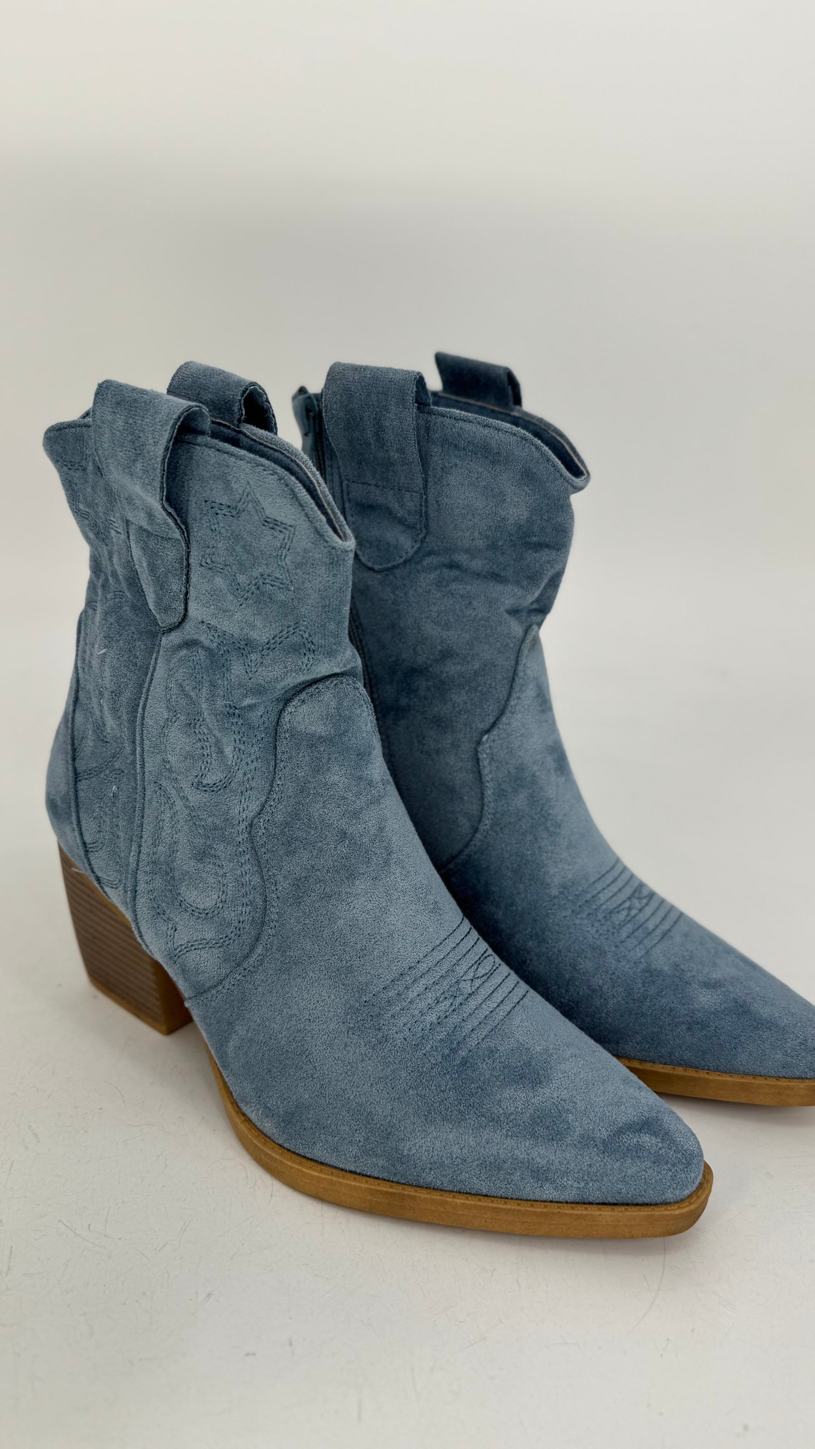 Stiefel, Cowboystiefel kurz blau DE326S