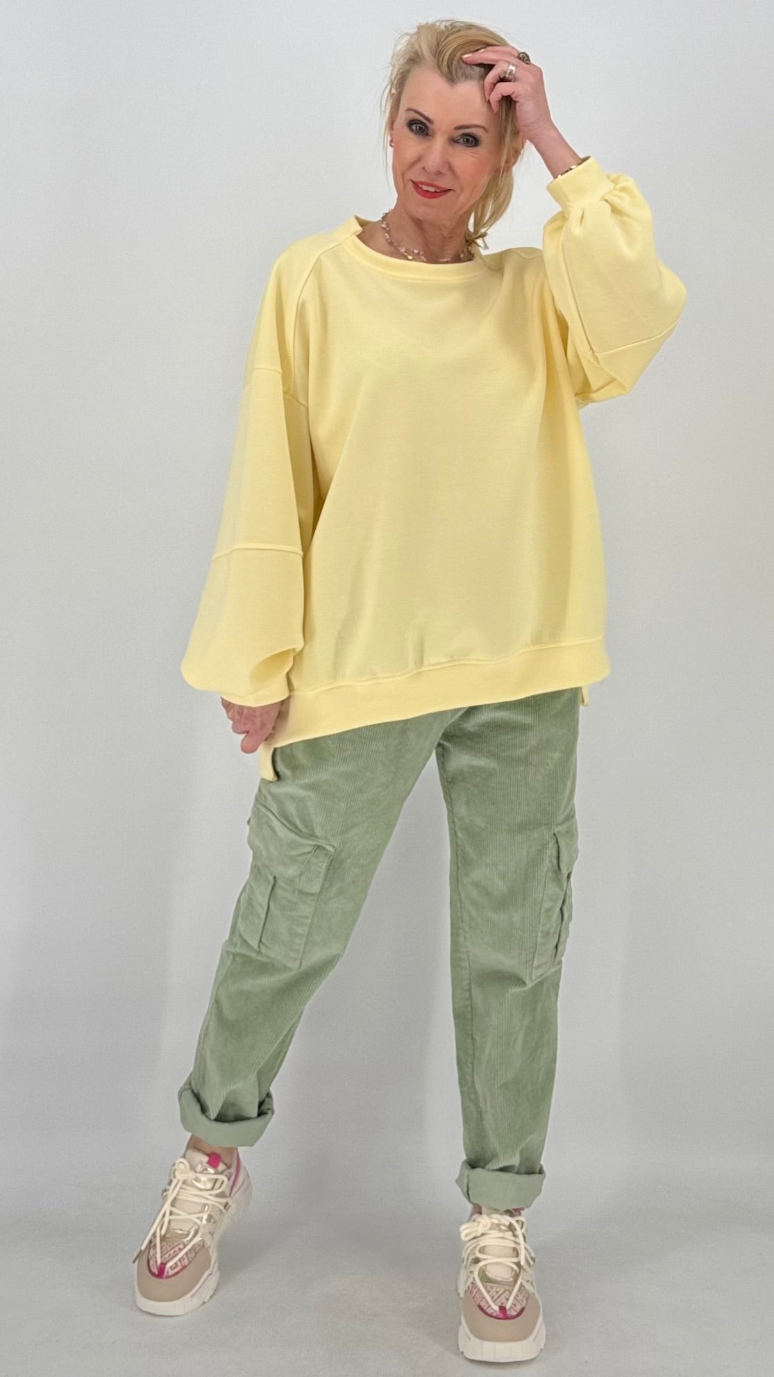 Sweatshirt, rosa, gelb, pink