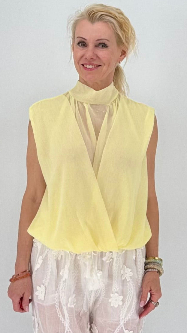 Sommer Bluse "SUN" in Zartemgelb