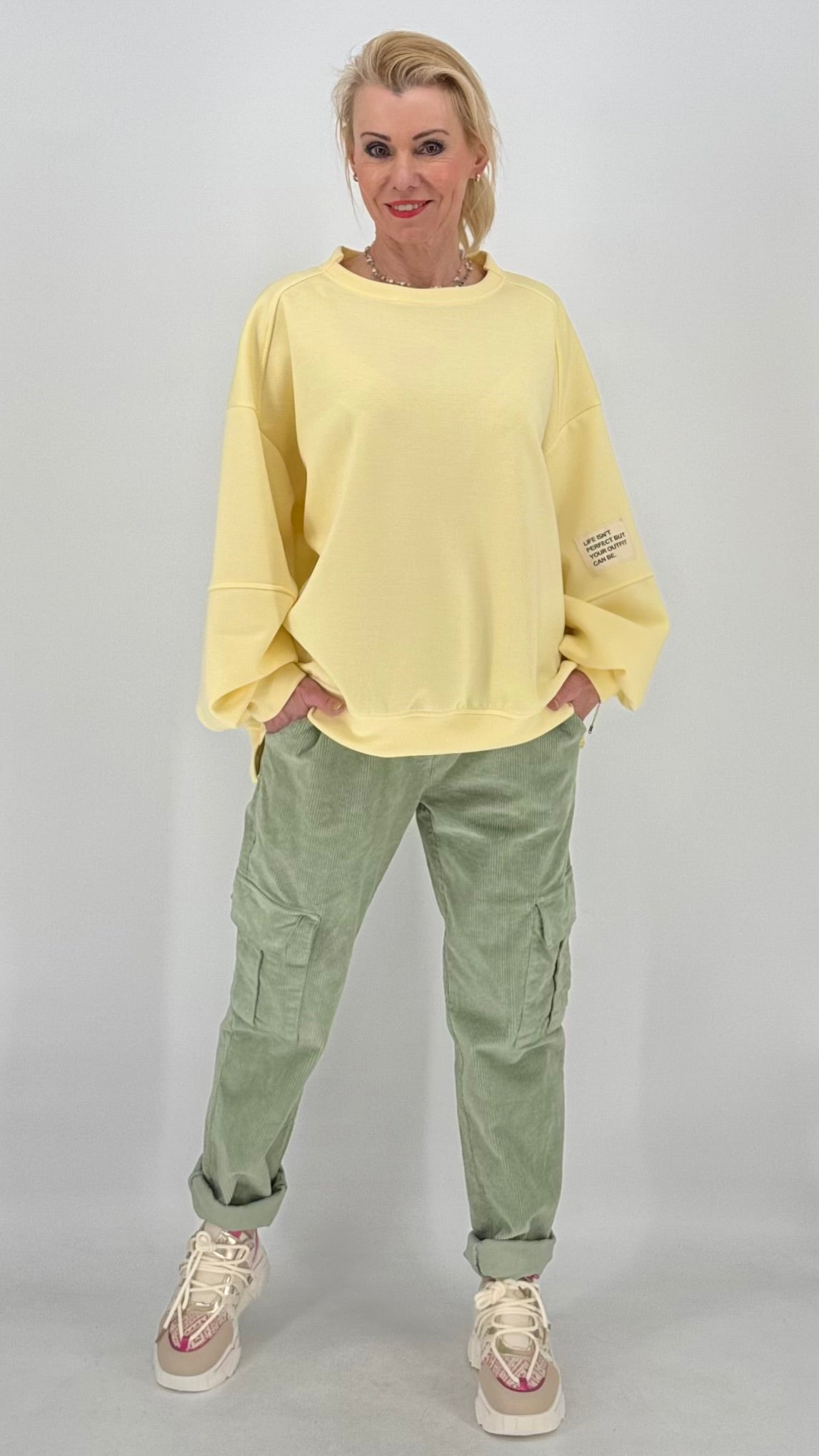 Sweatshirt, rosa, gelb, pink