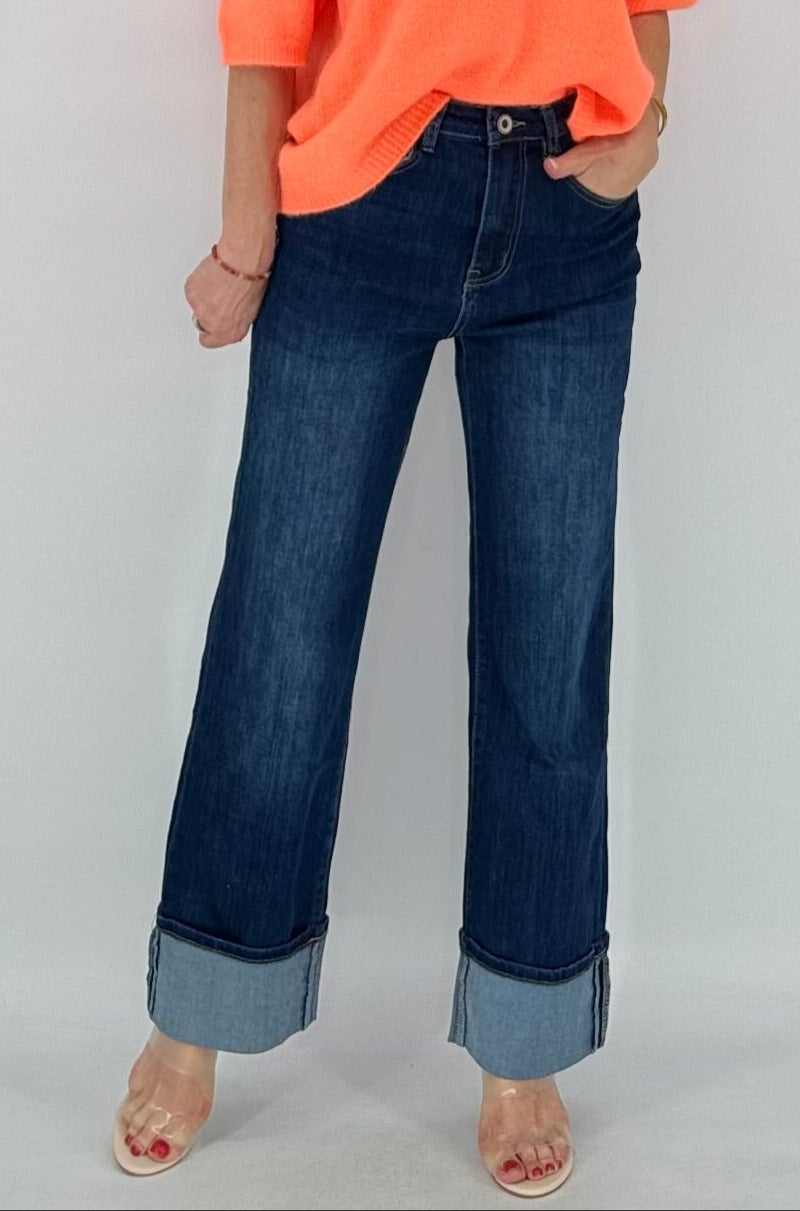 Jeans Hose mit Umschlag