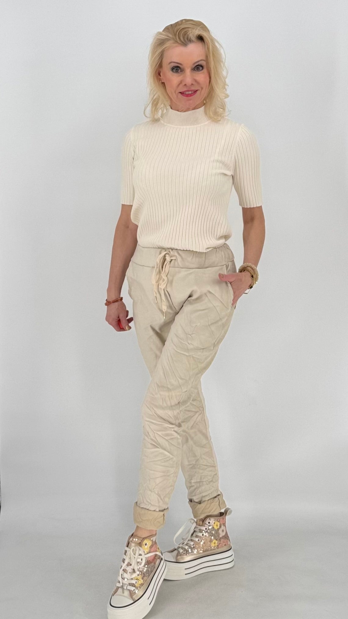 Jogpants Velours-Optik