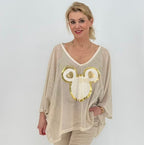 Netz Shirt mit Mickey Print