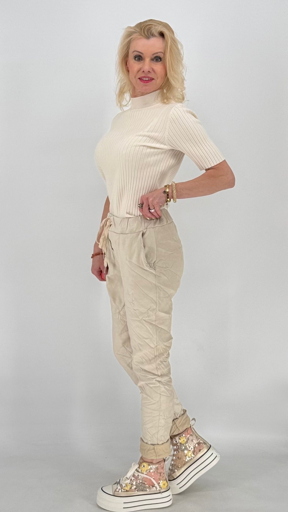 Jogpants Velours-Optik