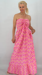 Betti Maxi, Sommer Kleid, in Pink/Orange