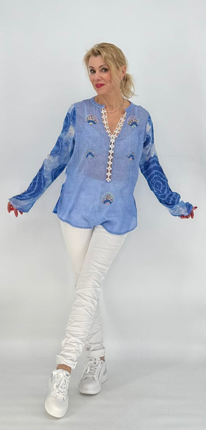 Tunika Bluse mit schönen Details