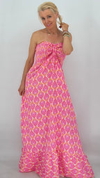 Betti Maxi, Sommer Kleid, in Pink/Orange