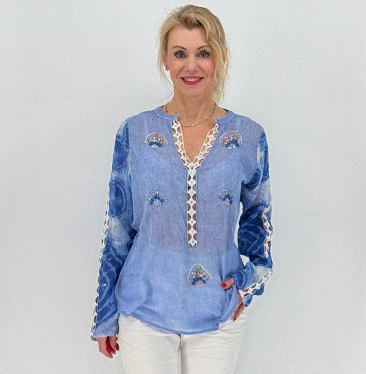 Tunika Bluse mit schönen Details