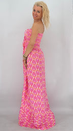 Betti Maxi, Sommer Kleid, in Pink/Orange