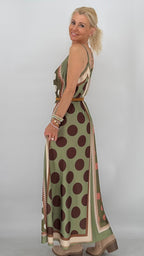 Lieblings Sommer-Kleid "Pretty Woman" in Olivgrün und Gelb