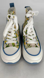 Sneaker mit Plateausohle, blau/gelb 680 - By Elena FashionBy Elena Fashion