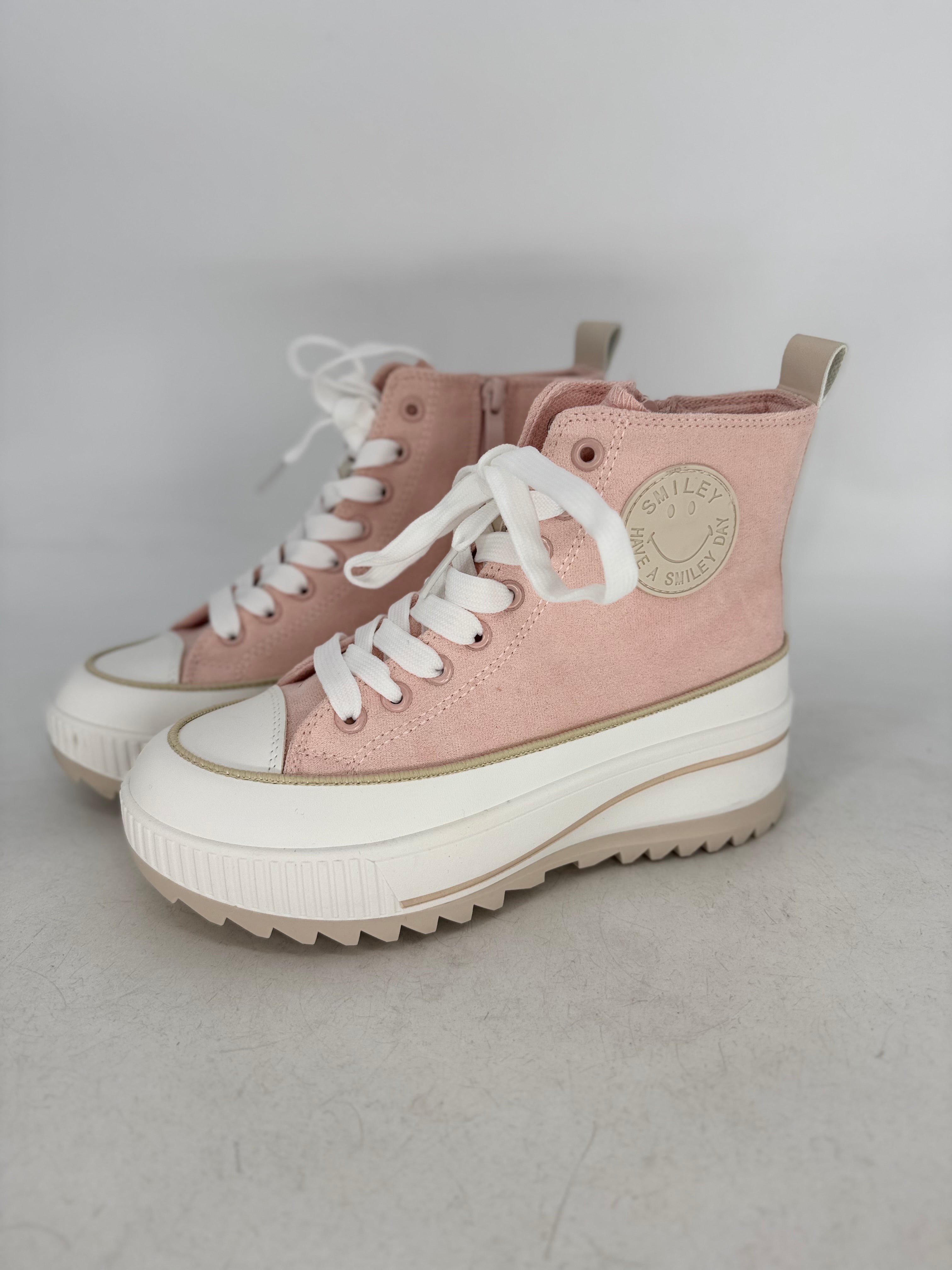 Sneaker mit Plateausohle, in zartem Rosa, 680