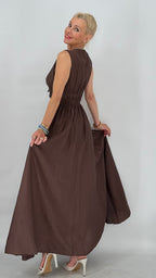 Maxikleid "Dolce " in  Braun und Taupe