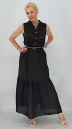 Boho-Maxikleid "Nica" in  Schwarz