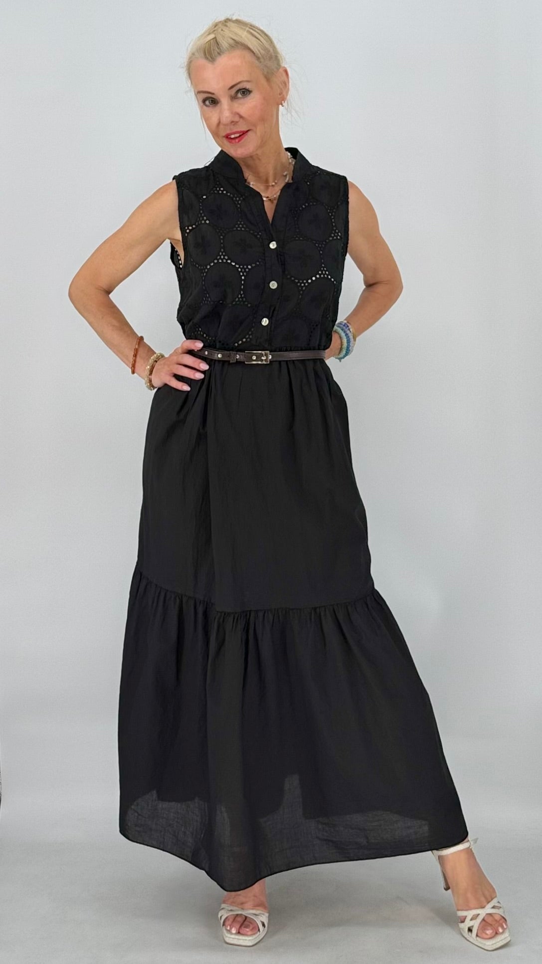 Boho-Maxikleid "Nica" in  Schwarz