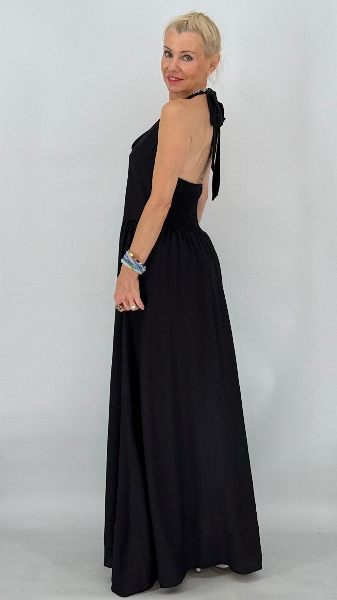 Maxi  Kleid "Chic" in Schwart, Taupe, Braun
