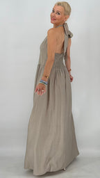 Maxi  Kleid "Chic" in Schwart, Taupe, Braun