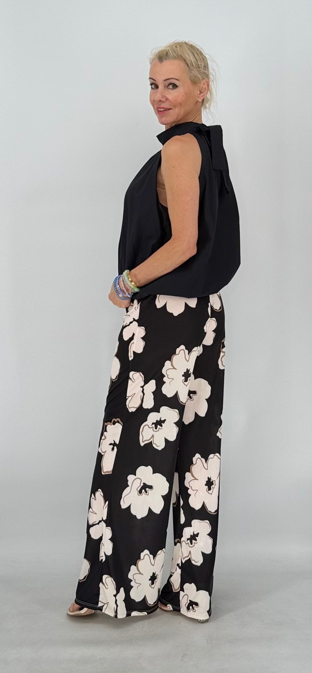 Sommer Top "SUN", schwarz, braun, pistazie
