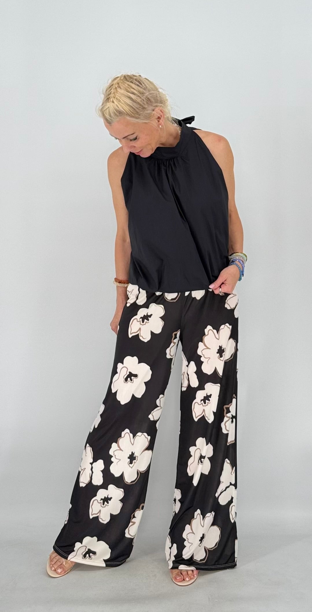 Sommer Top "SUN", schwarz, braun, pistazie