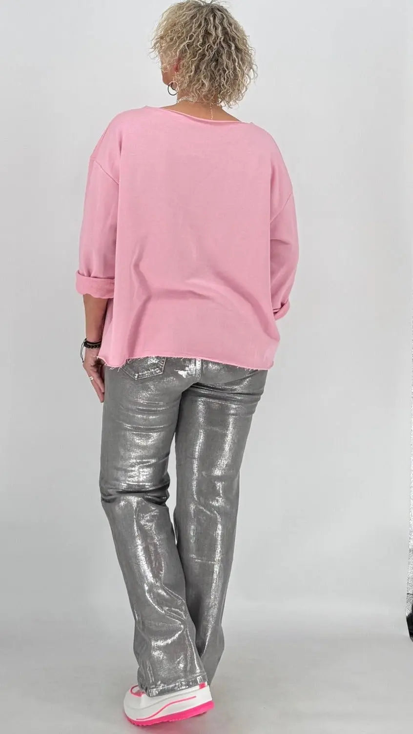 Sweatshirt "Glomour", weiss, pink, rosa, blau - By Elena FashionBy Elena Fashion
