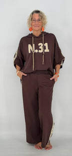 Sweatshirt mit Kapuze "N.31", braun