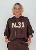 Sweatshirt mit Kapuze "N.31", braun