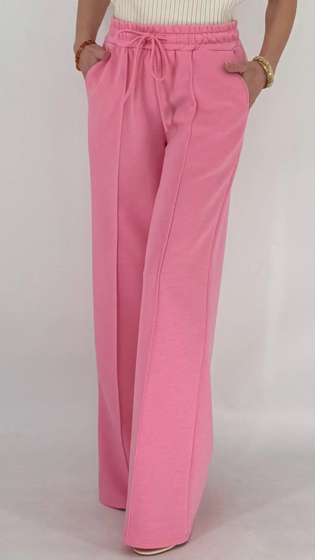 Cozy Hose mit Biese, pink - By Elena FashionBy Elena Fashion