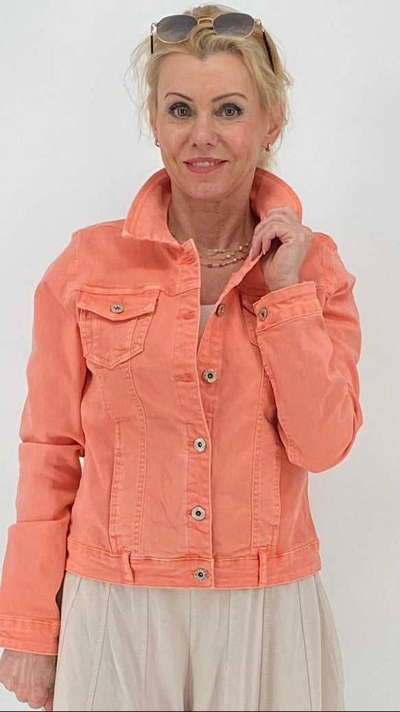 Jeans Jacke in Orange
