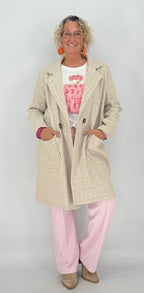 Mantel mit strukturiertem Muster, beige