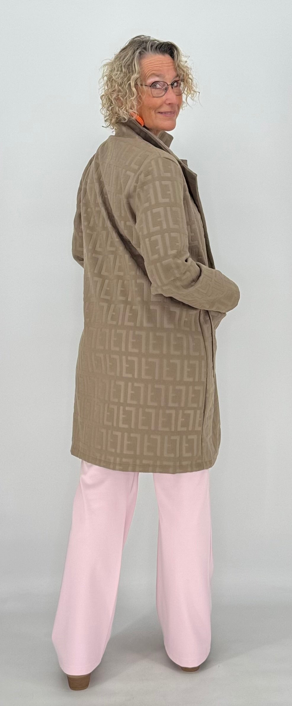 Mantel mit strukturiertem Muster, taupe