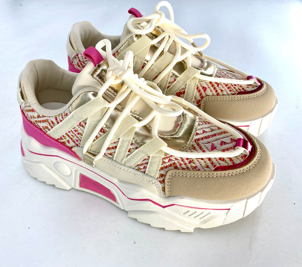 Sneaker in Rosa und Beige 8-142