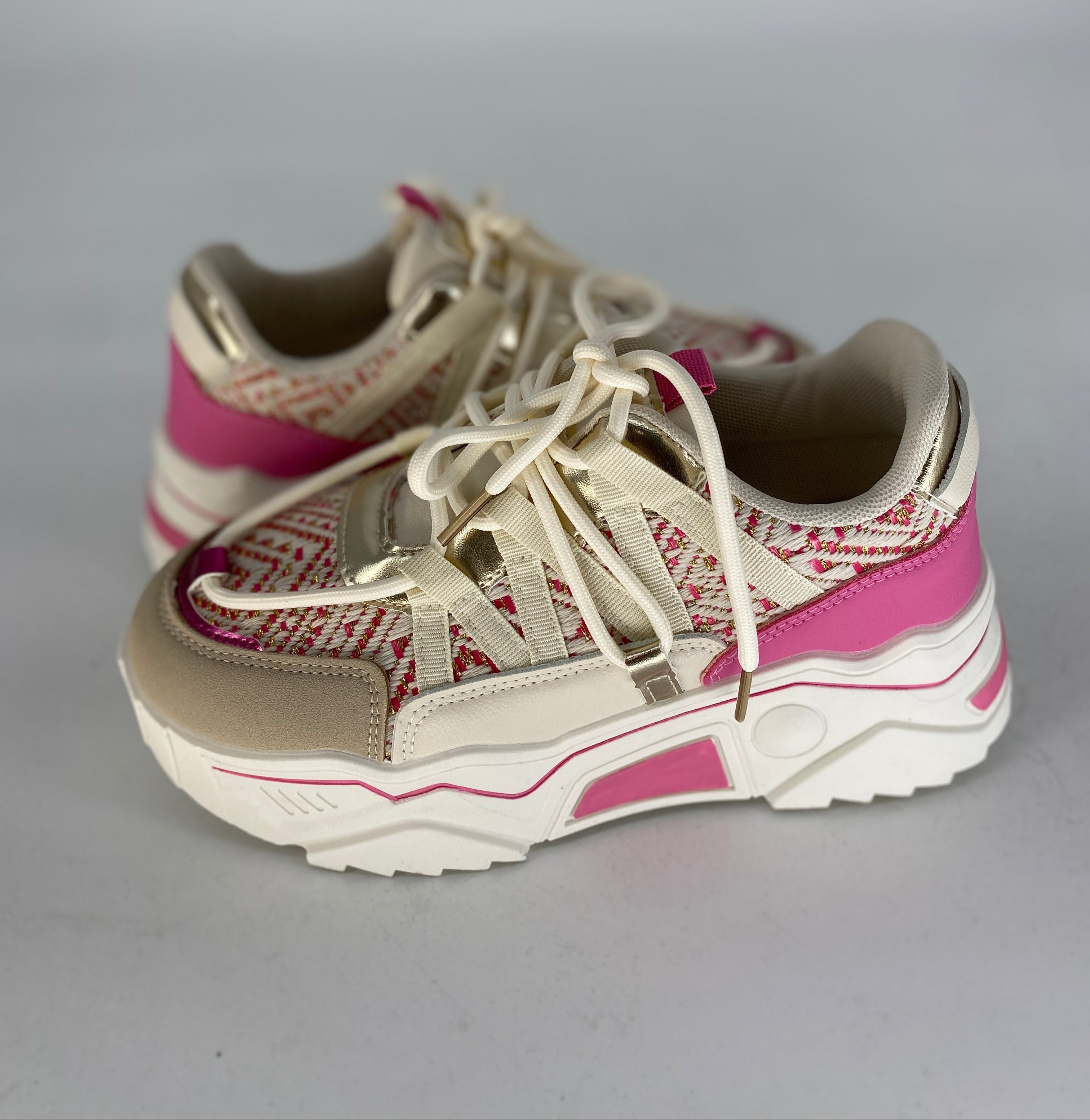Sneaker in Rosa und Beige 8-142