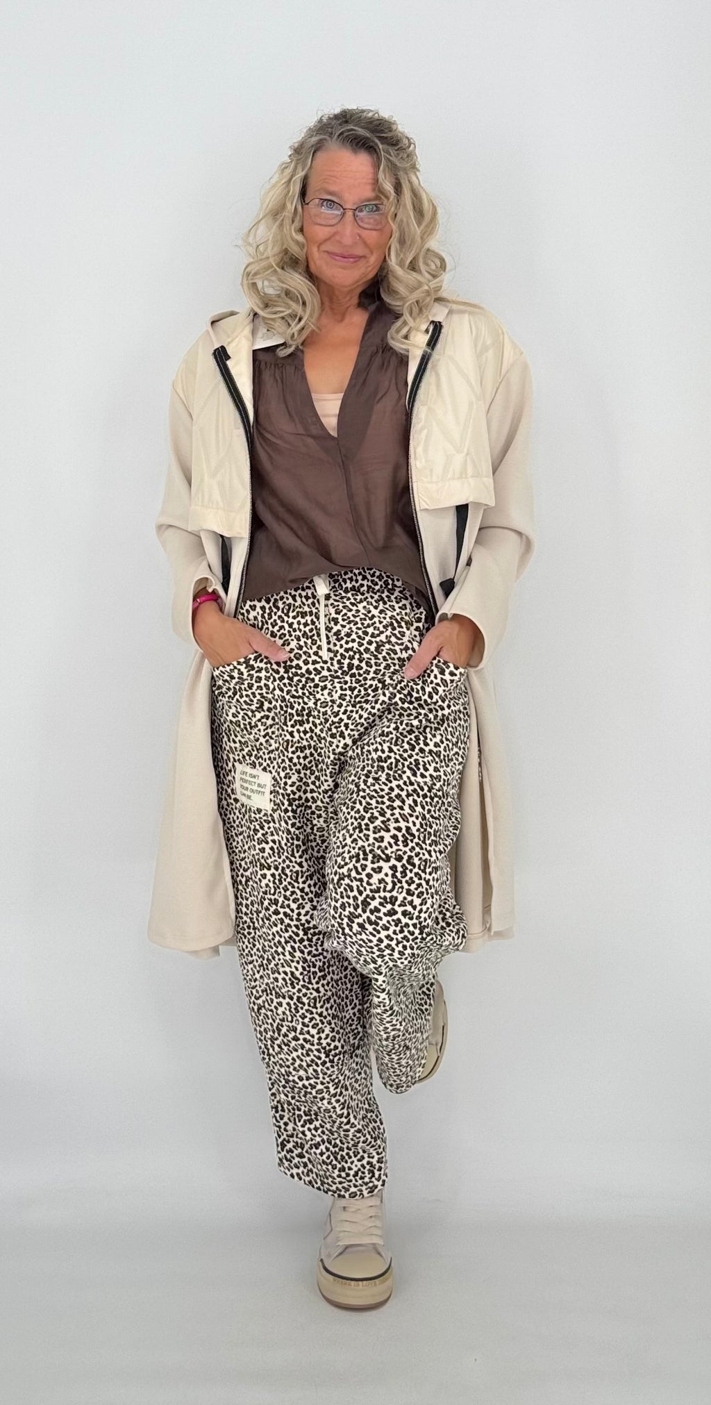 Leo Hose "Stil", weiß/schwarz