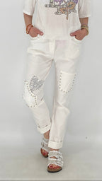Stylisches Shirt mit Glitzer-Print, weiß, schwarz