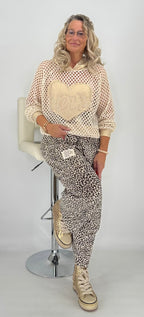 Leo Hose "Stil", weiß/schwarz