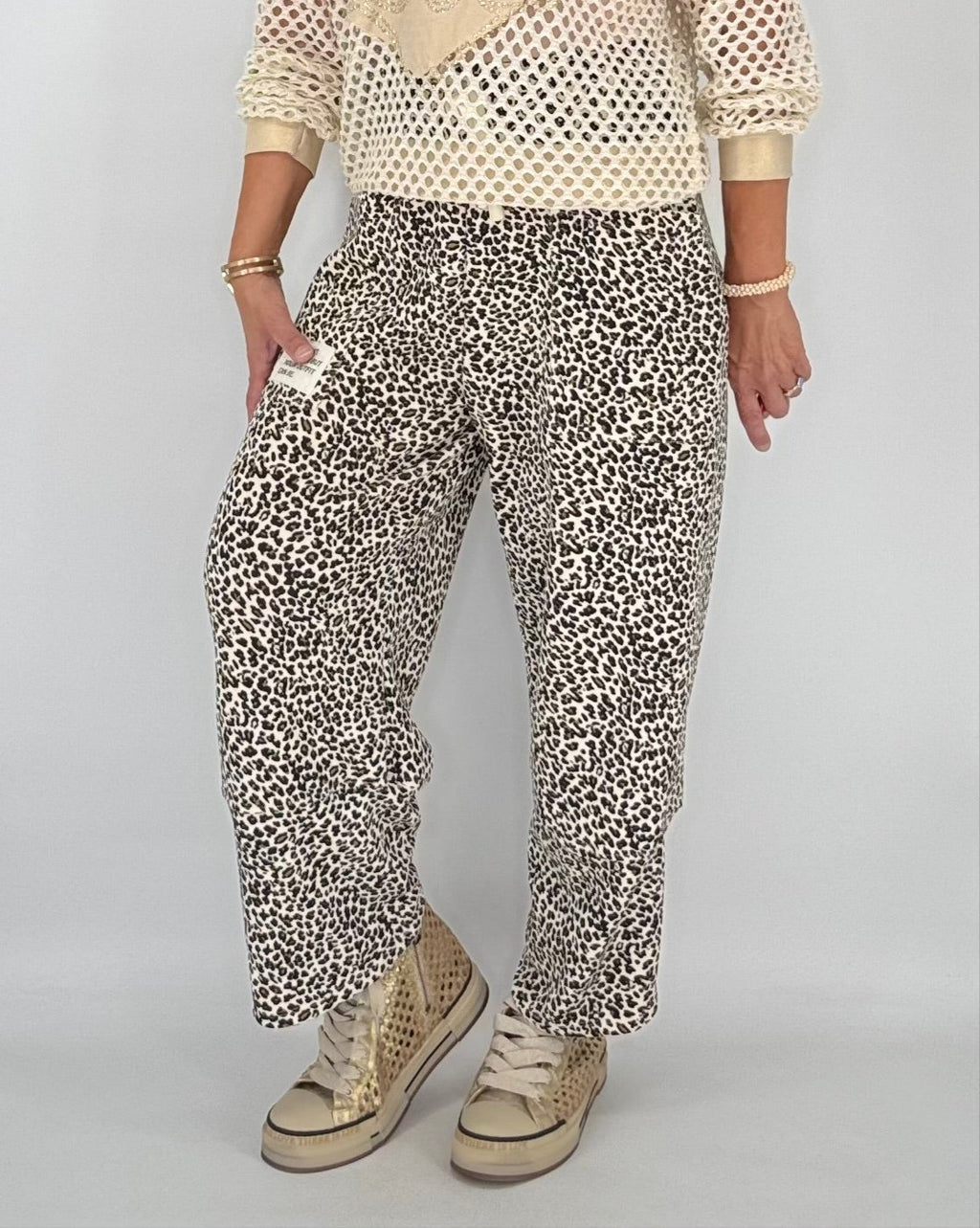 Leo Hose "Stil", weiß/schwarz